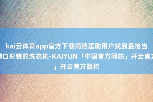 kai云体育app官方下载简略匡助用户找到最恰当他们糊口形貌的洗衣机-KAIYUN「中国官方网站」开云官方版权