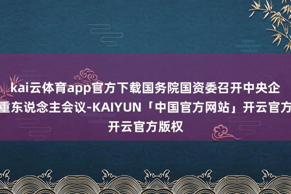 kai云体育app官方下载国务院国资委召开中央企业持重东说念主会议-KAIYUN「中国官方网站」开云官方版权