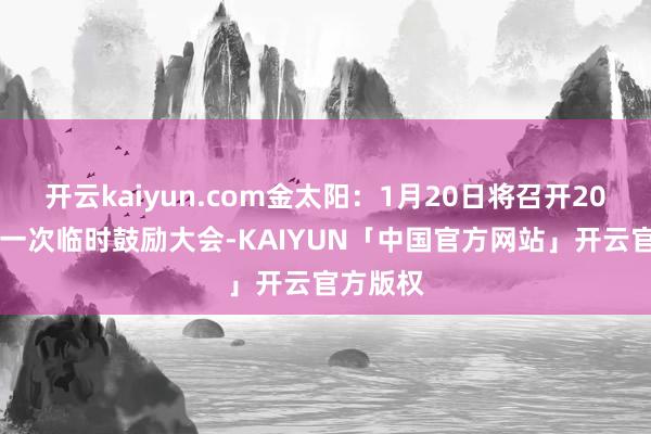 开云kaiyun.com金太阳：1月20日将召开2025年第