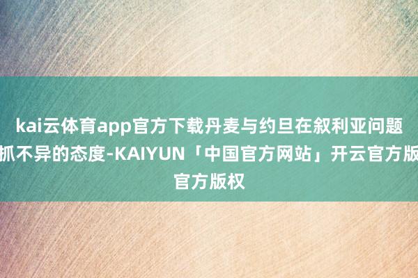 kai云体育app官方下载丹麦与约旦在叙利亚问题上抓不异的态