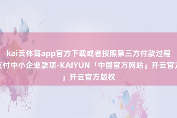 kai云体育app官方下载或者按照第三方付款过程比例支付中小