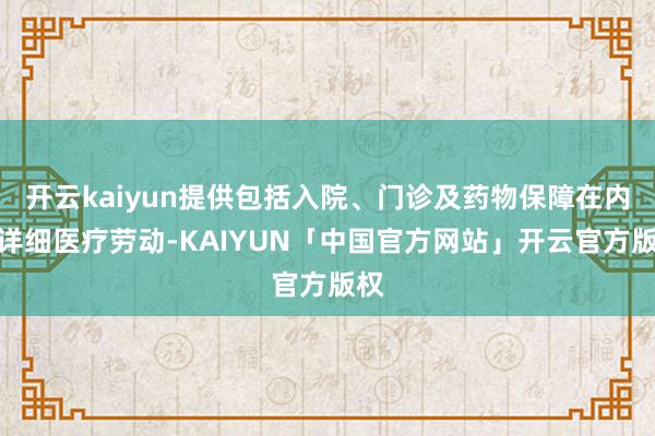 开云kaiyun提供包括入院、门诊及药物保障在内的详细医疗劳