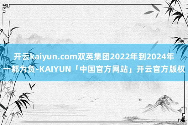 开云kaiyun.com双英集团2022年到2024年一都为