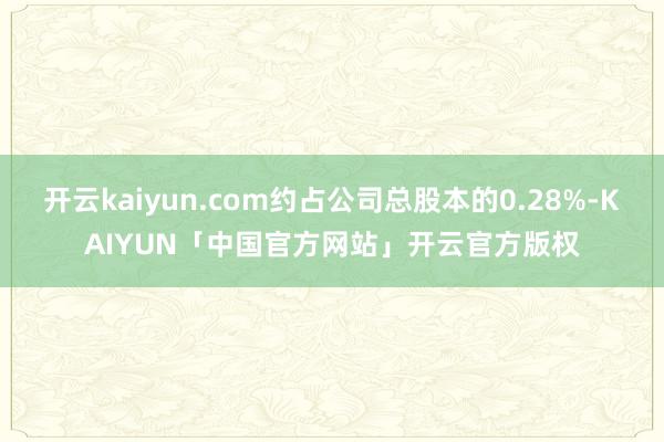 开云kaiyun.com约占公司总股本的0.28%-KAIYUN「中国官方网站」开云官方版权