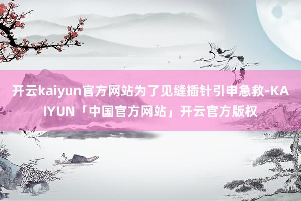 开云kaiyun官方网站为了见缝插针引申急救-KAIYUN「