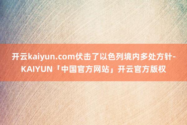 开云kaiyun.com伏击了以色列境内多处方针-KAIYUN「中国官方网站」开云官方版权