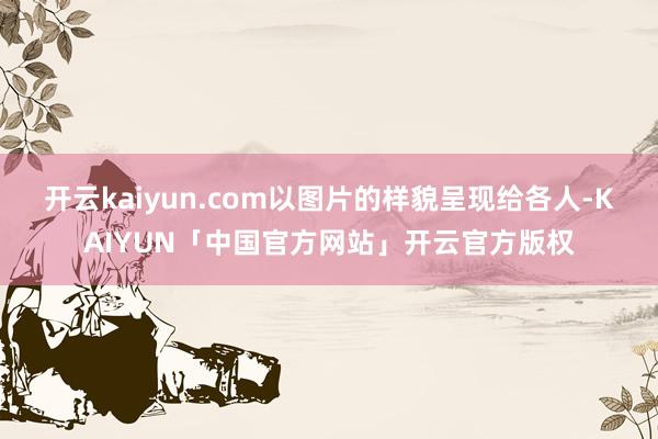 开云kaiyun.com以图片的样貌呈现给各人-KAIYUN