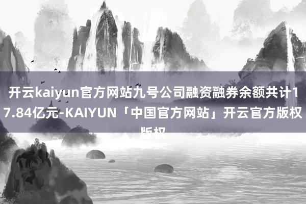 开云kaiyun官方网站九号公司融资融券余额共计17.84亿