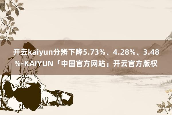 开云kaiyun分辨下降5.73%、4.28%、3.48%-KAIYUN「中国官方网站」开云官方版权